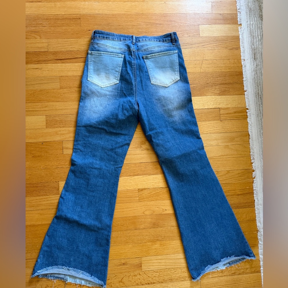 Harper Heritage Patchwork Two-Tone Flare Jeans Si… - image 2